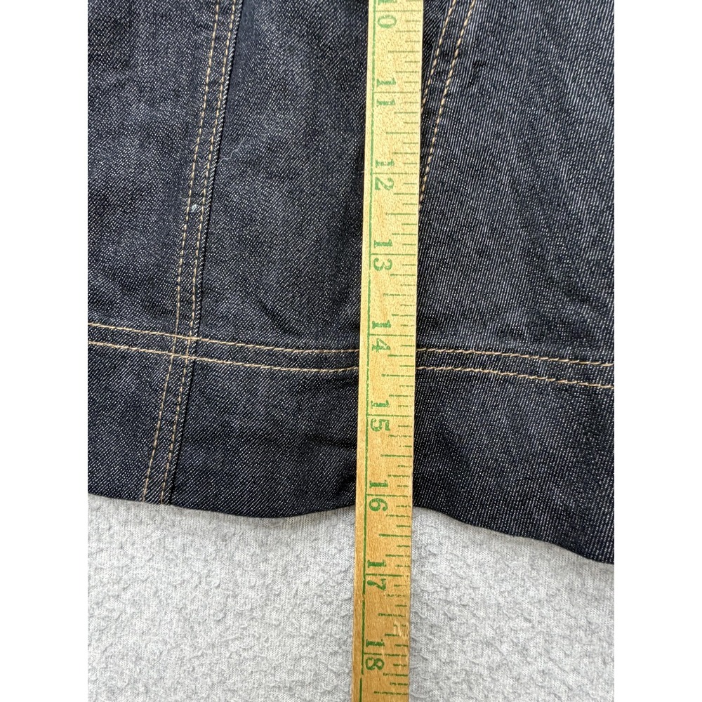 Pilcro Skirt Womens 14 Blue Denim Skater Mini Button Zip Stretch High Waist - Picture 7 of 12